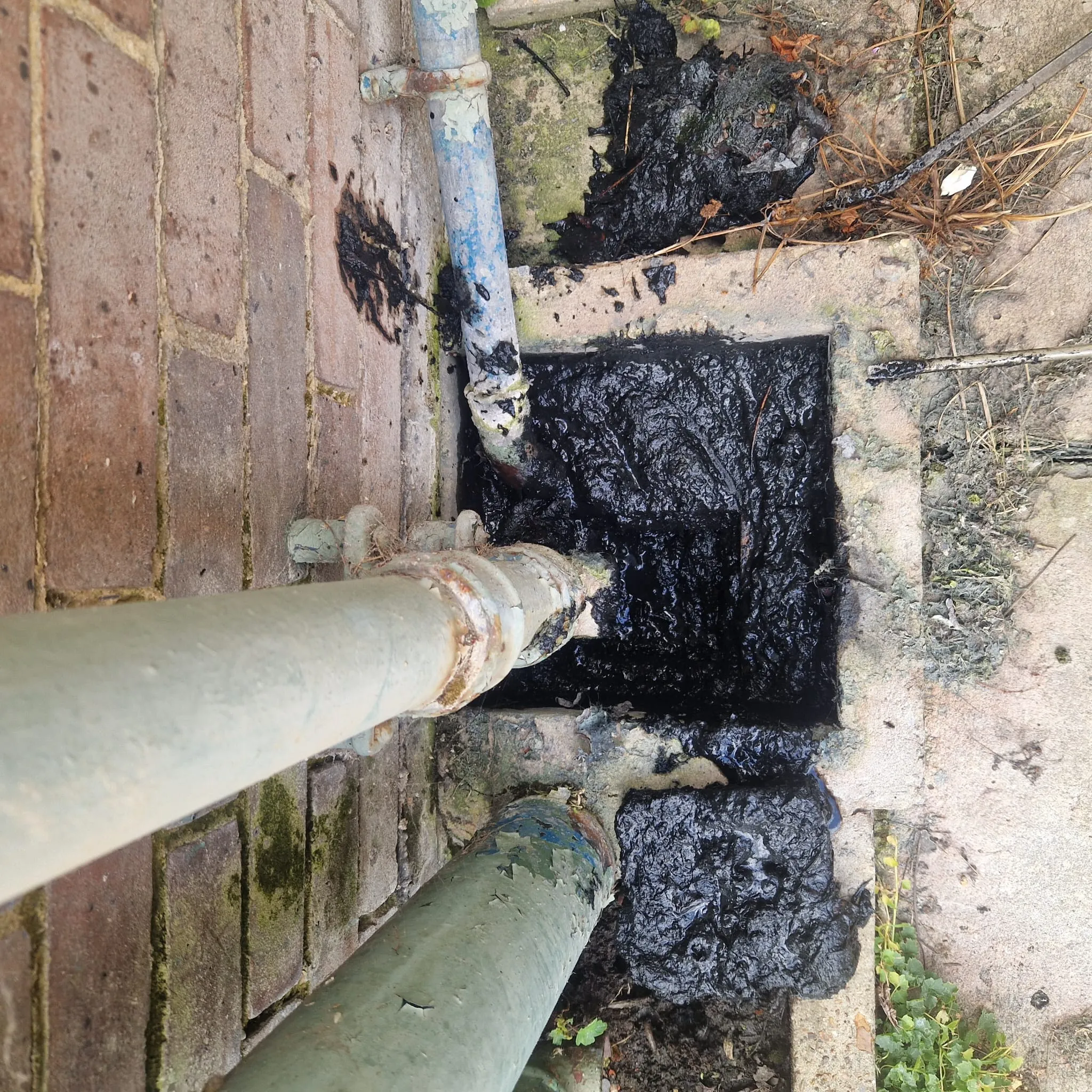 Kitchen grease and fat buildup inside a drain pipe — a leading cause of blocked drains in London