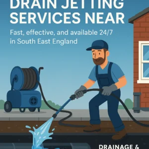 Drain jetting services near you by Drainage & Plumbing LTD, professional high-pressure water cleaning for blocked drains.