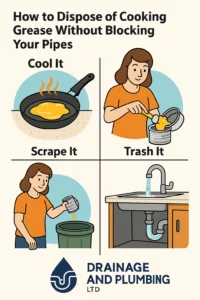 How to dispose of cooking grease without blocking your pipes – Drainage and Plumbing Ltd