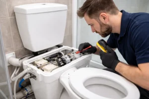 toilet macerator repair by Drainage & Plumbing Ltd