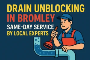 Drain unblocking in Bromley by local plumbing experts using plunger for same-day service