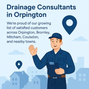 Drainage consultants Orpington area visiting local homes in Bromley, Mitcham, and Coulsdon areas