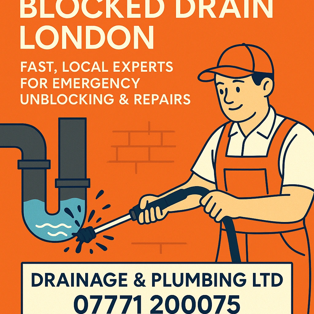 Blocked drain London service by Drainage & Plumbing Ltd using high-pressure jetting equipment