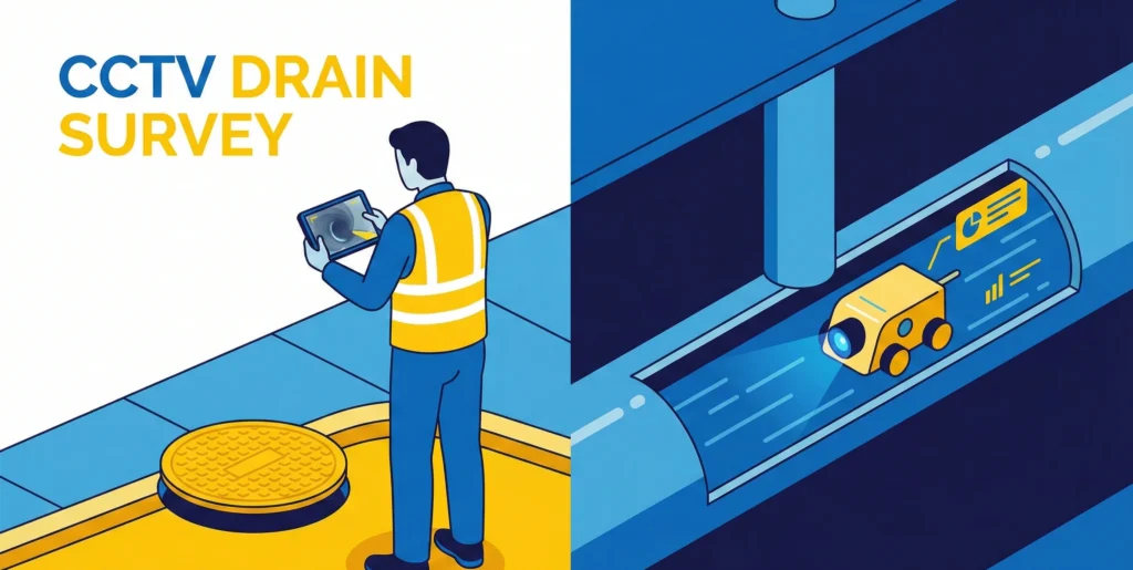 CCTV drain survey illustration