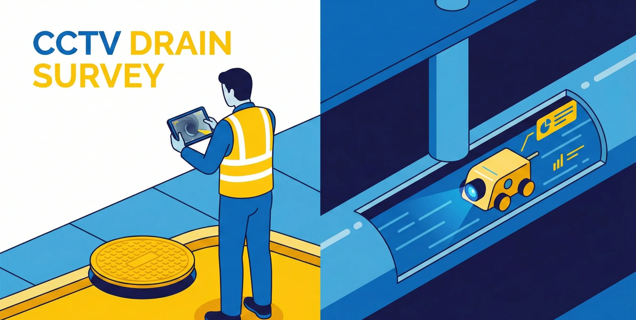 CCTV drain survey illustration