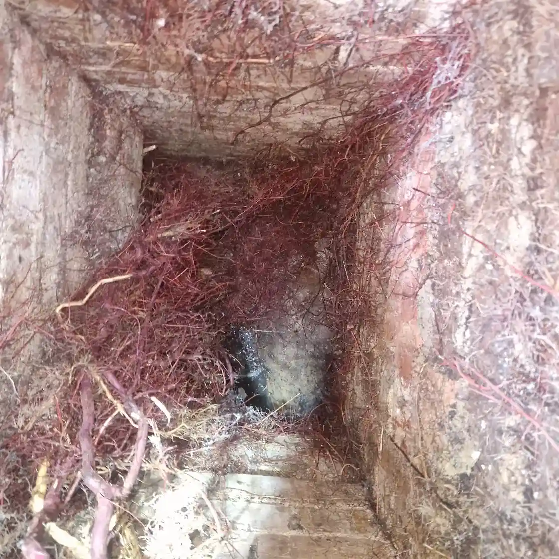 High-pressure drain jetting inside an inspection chamber by Drainage & Plumbing Ltd