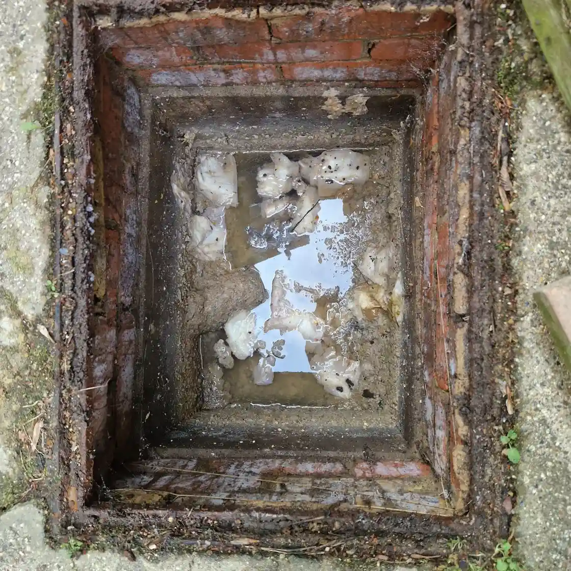 Drainage & Plumbing Ltd inspecting exterior soil pipe and waste pipe connections
