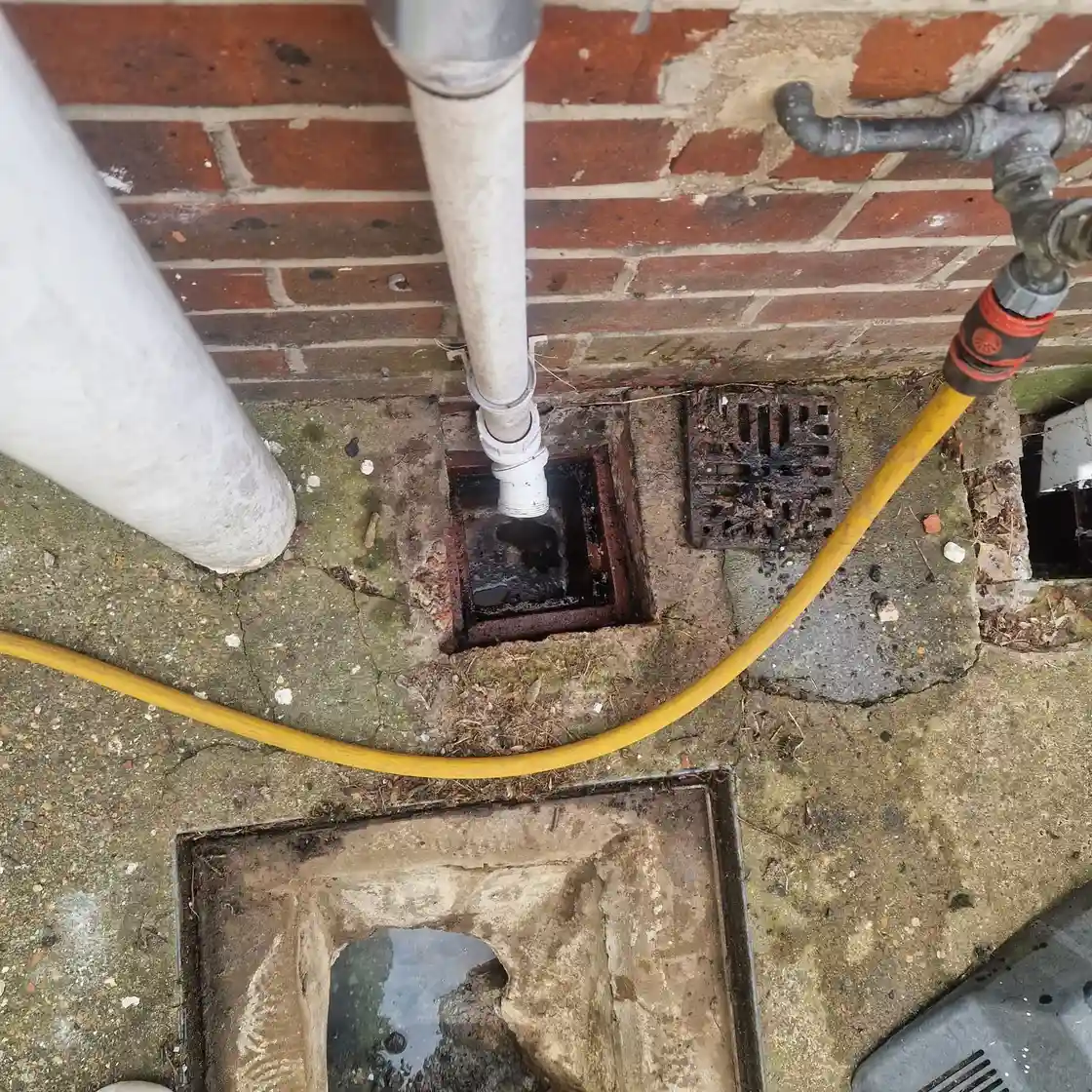 CCTV drain survey being carried out during drain unblocking in Sutton
